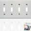 Placa pared interruptor palanca 4 segmentos acero inox