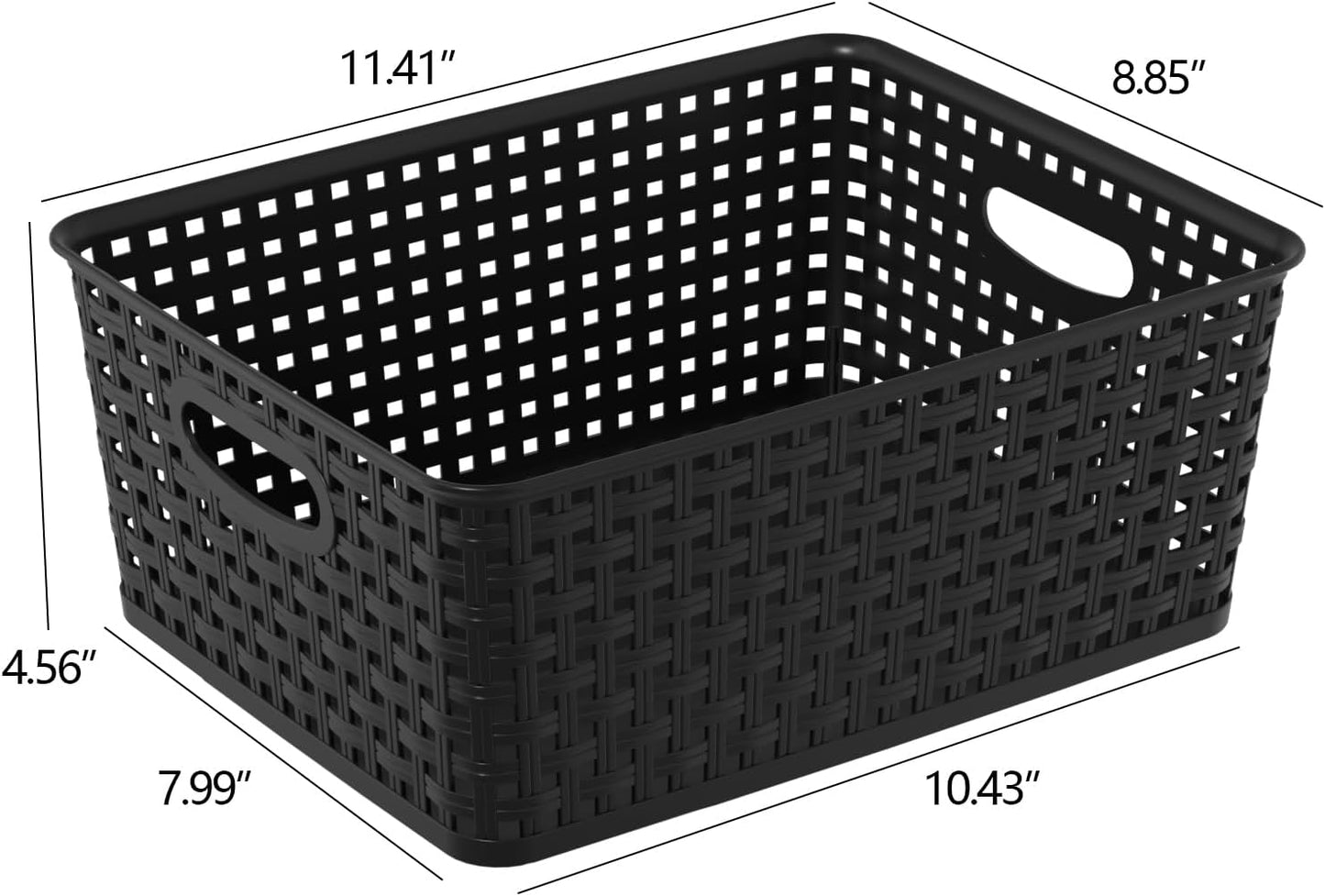 Cesta plástico tejido negro 4 Pzas