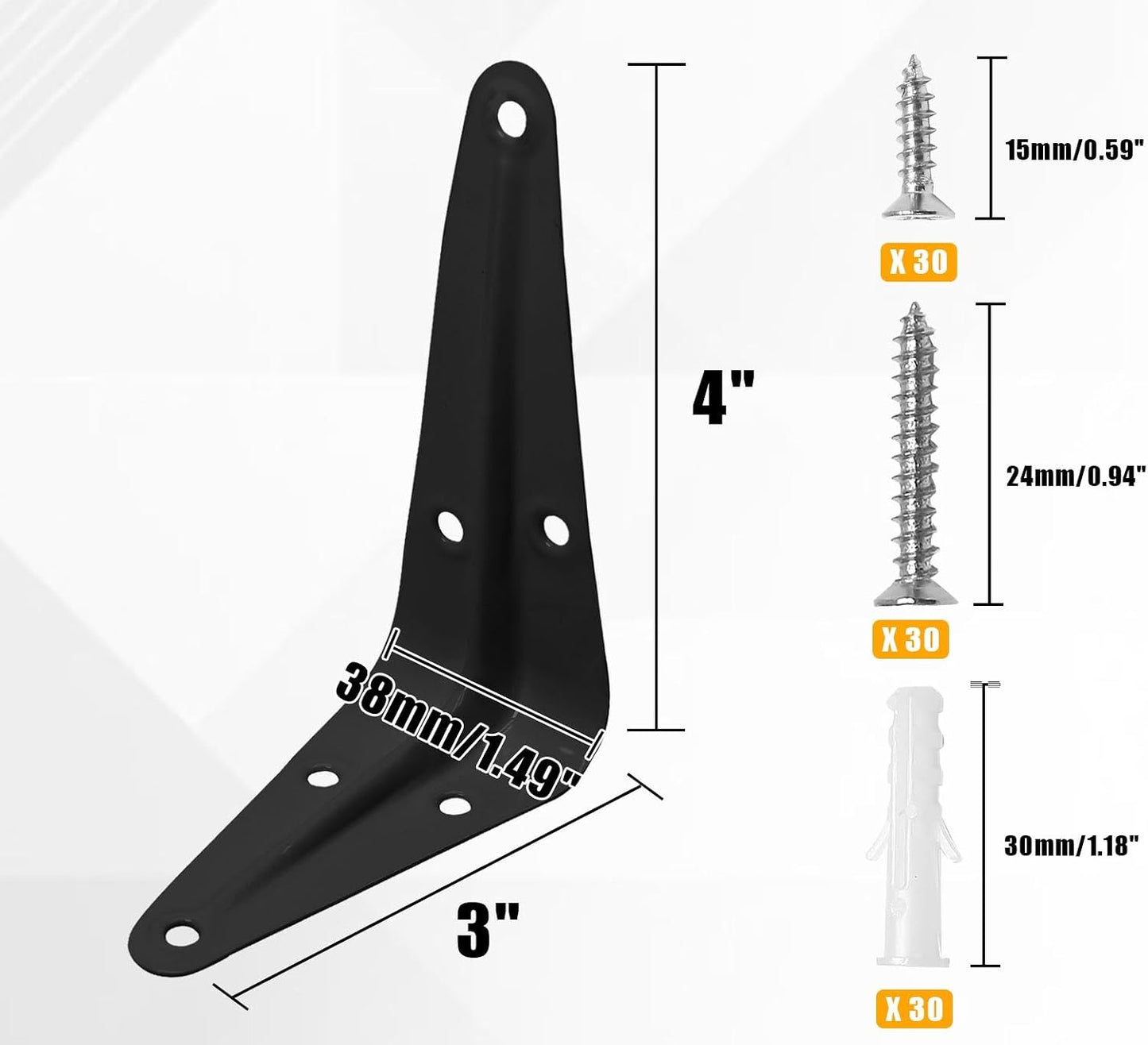 10 Pzas Soportes Esquina Metal Negro Estantes Colgantes