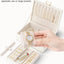 Caja organizadora joyas 2 capas con bandeja extraíble crema