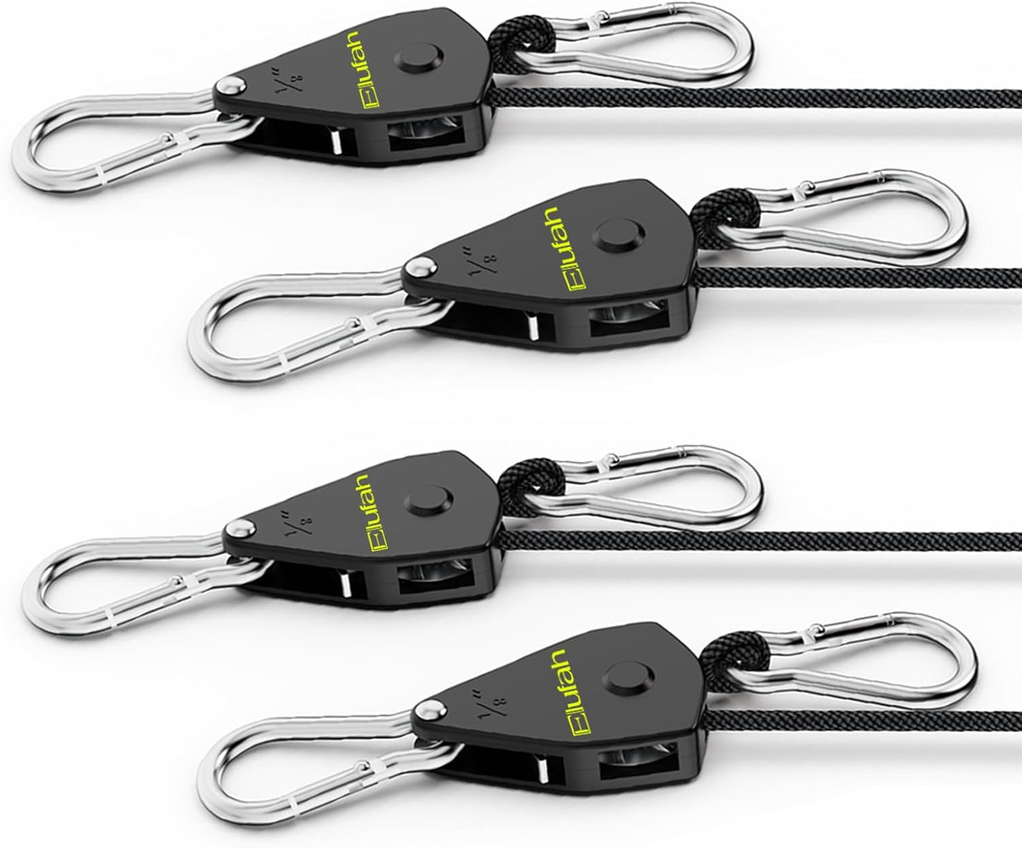 4 Correas Trinquete 1/8pulg Ajustables 10ft Polea Metal para Kayak