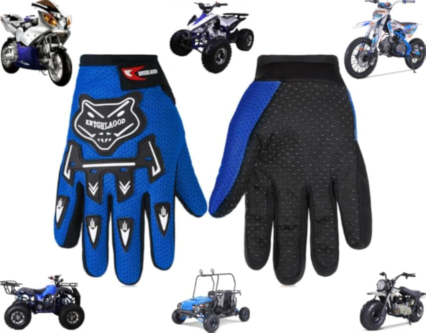Guantes azules para niños ATV Quad Motocicleta Scooter