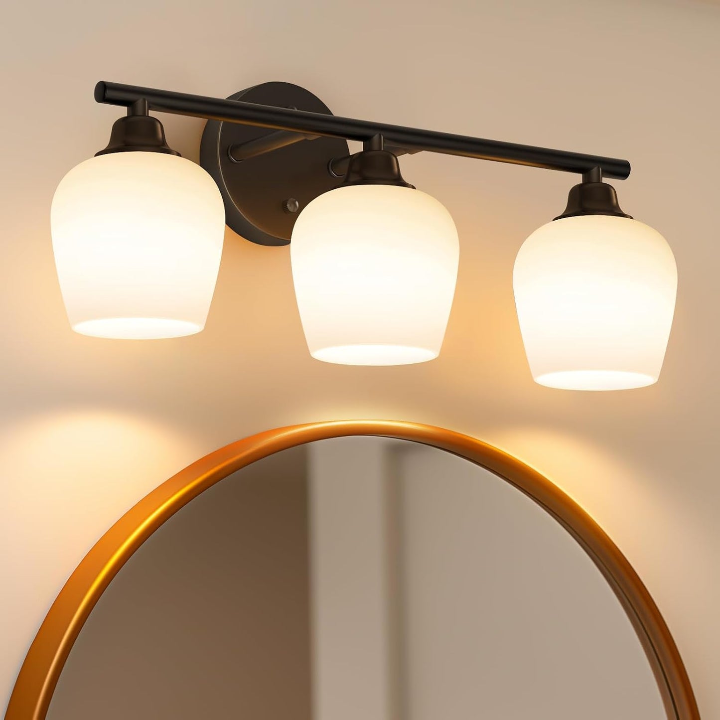 Lámpara de pared 3 luces negras para dormitorio y pasillo