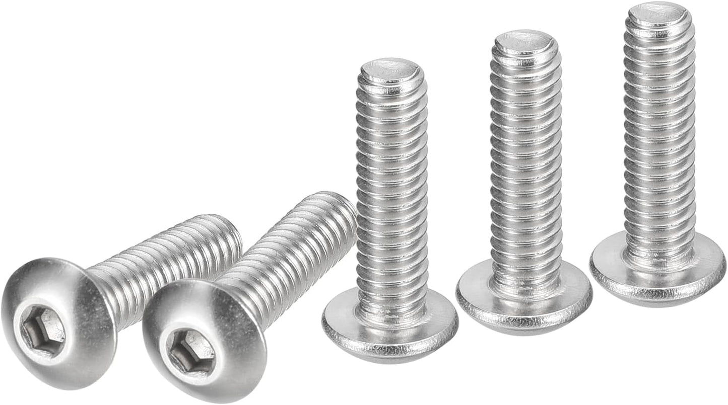 Set 100 Tornillos Botón Acero Inox 304 18/8