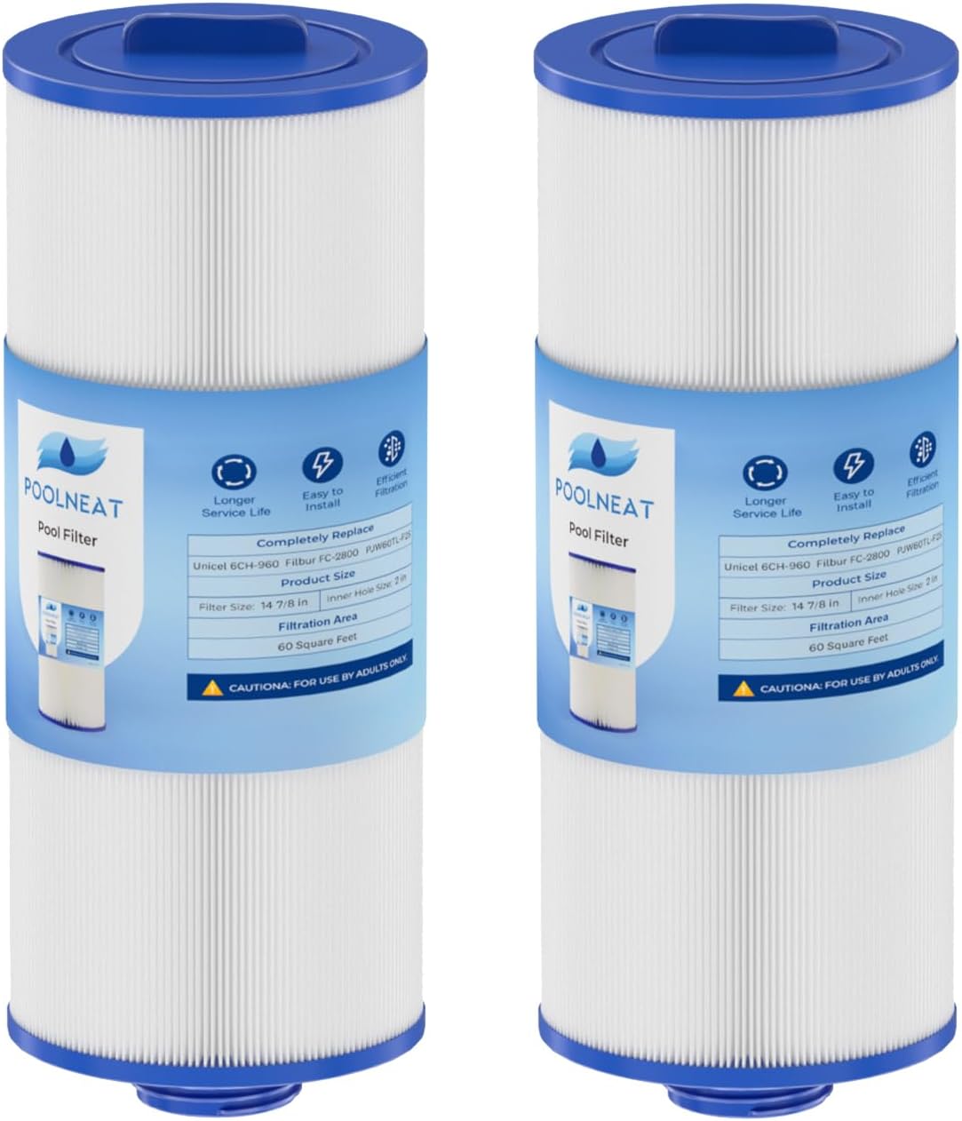 Filtro bañera hidromasaje con mango 60sq.ft 2 Pack