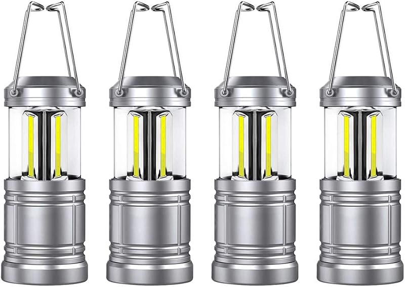 Farol LED campamento 500 lúmenes plegable con pilas pack 4