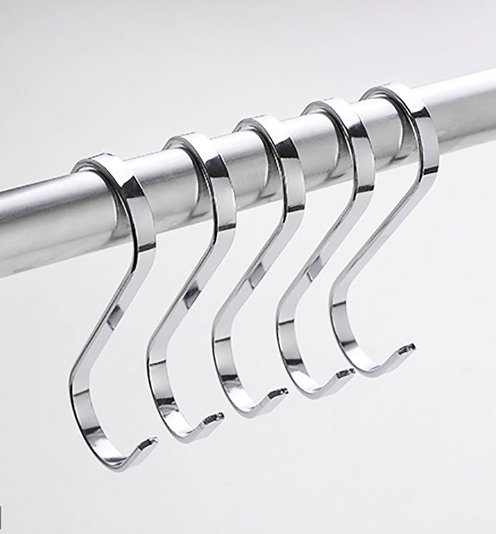 9 Pzas Gancho Acero Inox 3" Forma S para Cocina y Oficina