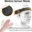 Linterna frontal LED recargable sensor movimiento