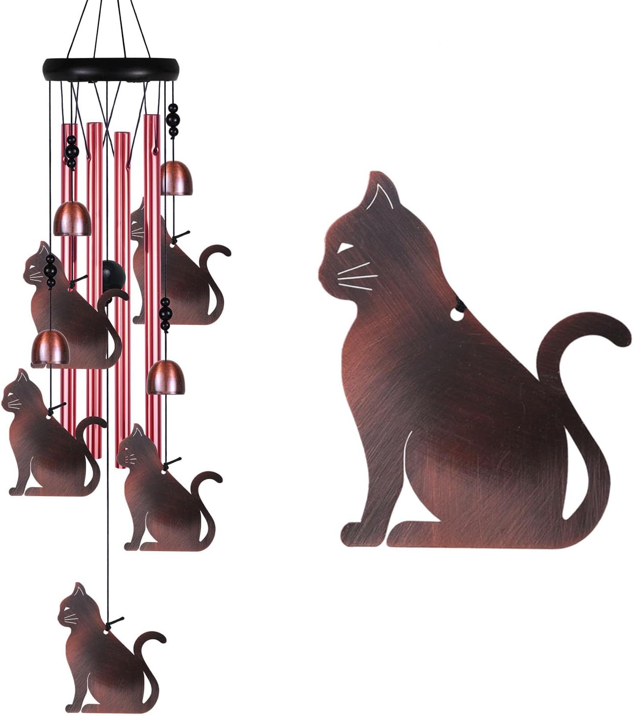 Campanillas viento gato 28" decoración interiores