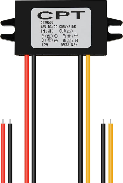 Convertidor DC impermeable 12/24V a 5V 3A 15W para coche