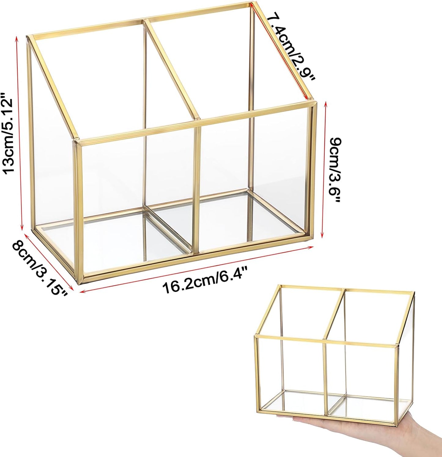 Soporte control remoto cristal con 2 compartimentos