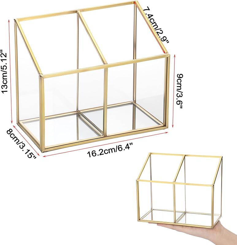 Soporte control remoto cristal con 2 compartimentos