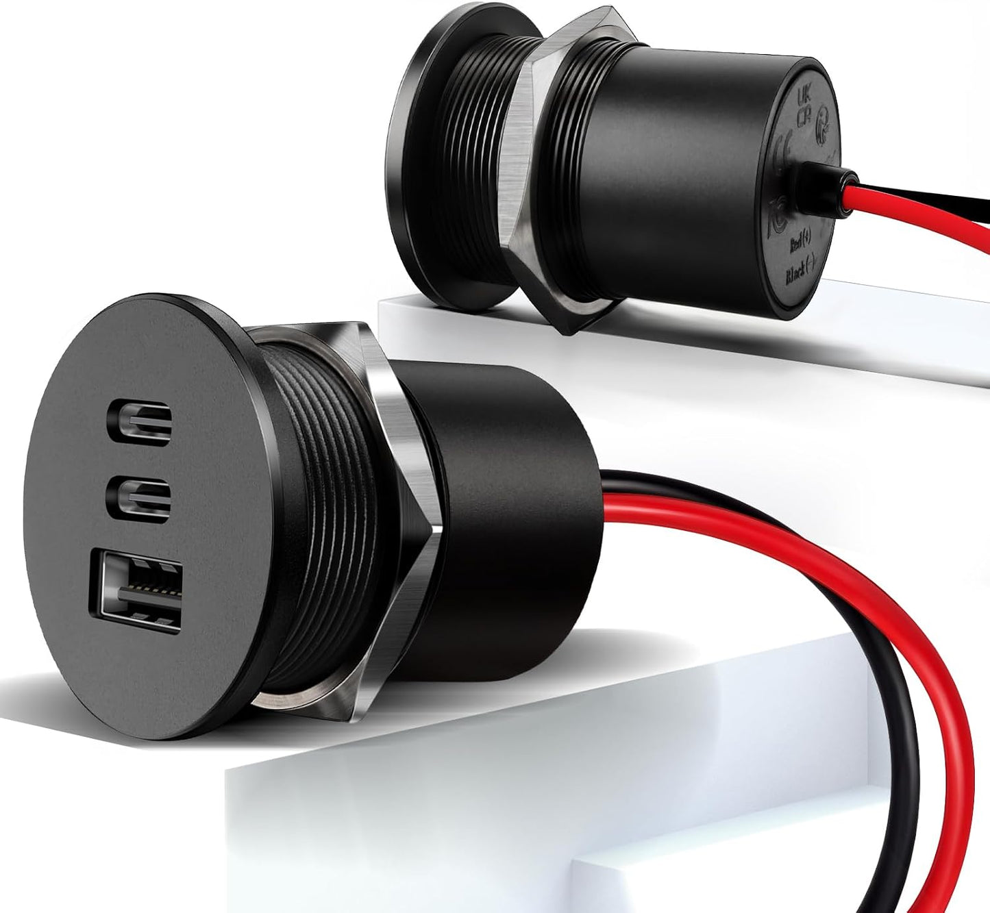 Toma corriente USB 78W 12V enchufe coche aluminio PD3.0 y QC3.0