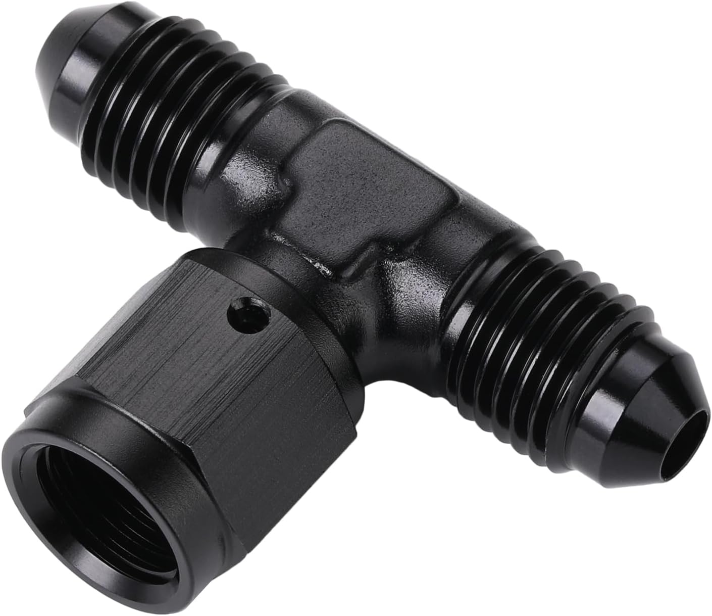 Adaptador Tee T AN4 con hembra giratoria aluminio negro