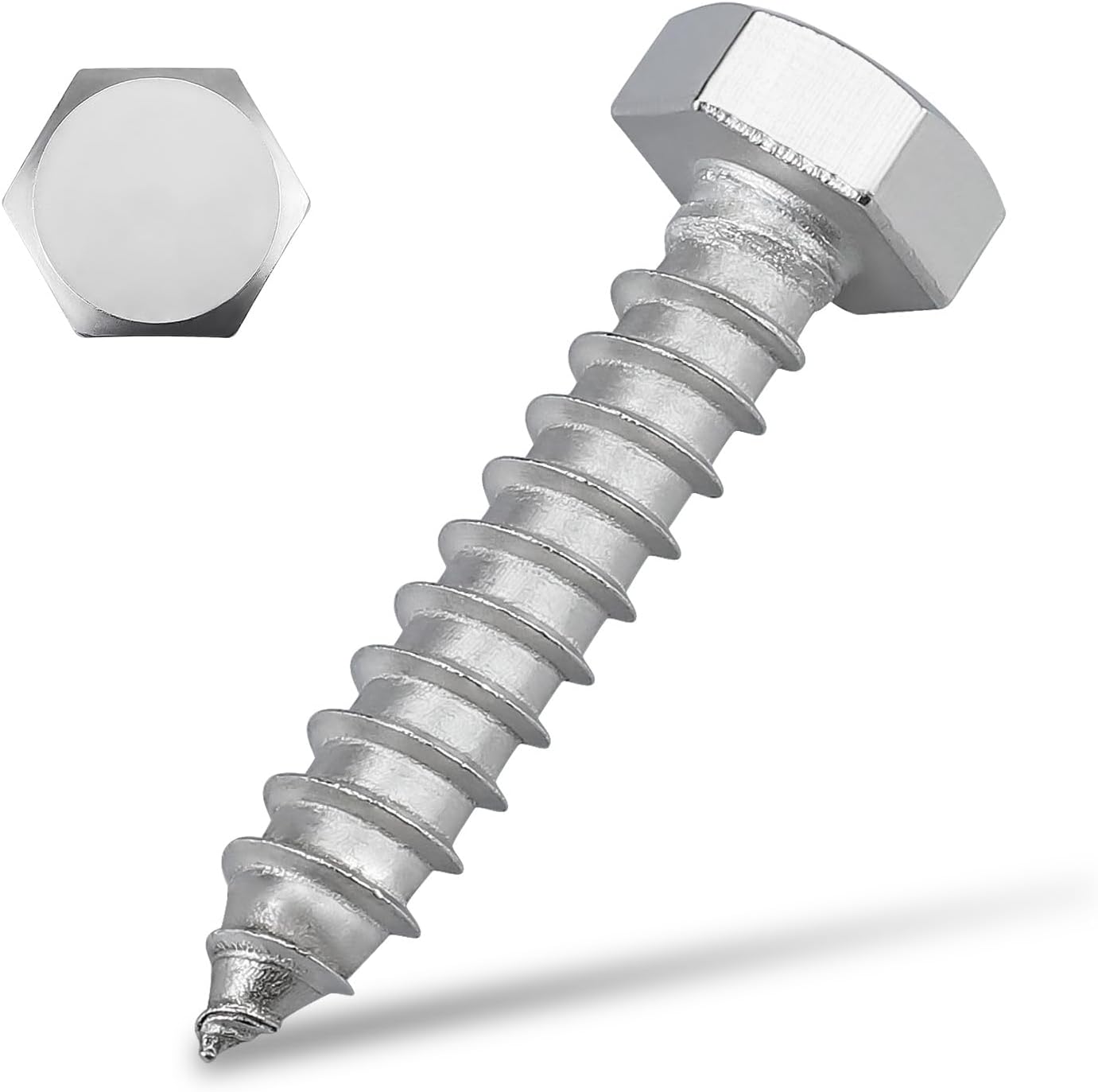 Tornillos hex 1/4x1-1/2 pulg acero inox 304 18-8 resistentes 25uds