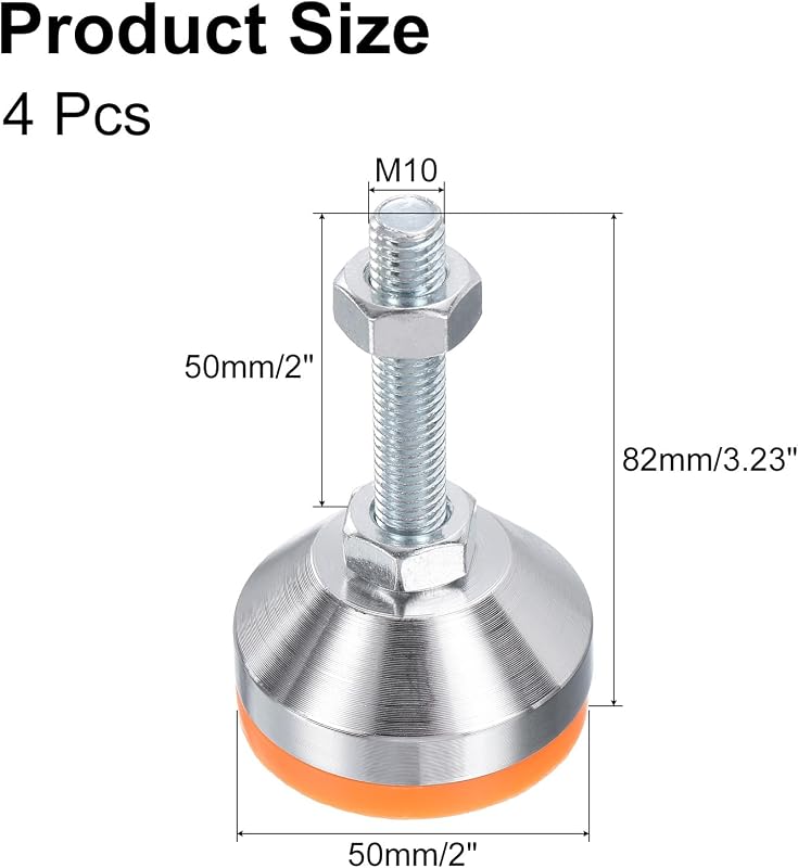 8 Pzas patas niveladoras M12 antiderrap para muebles