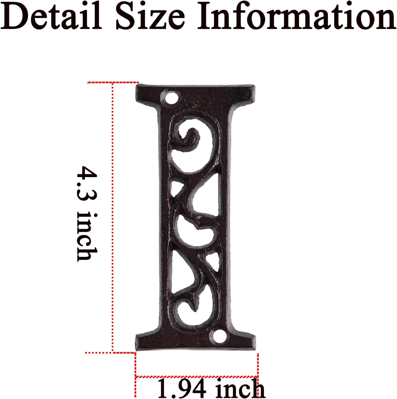 Letra hierro fundido decorativa 4.4"