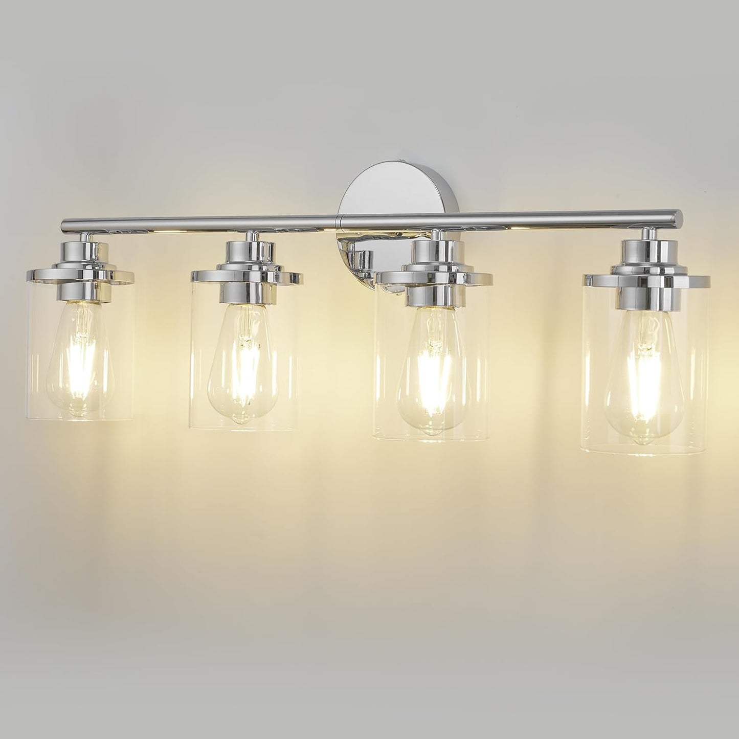 Aplique baño 4 luces cromadas 31pulg moderno