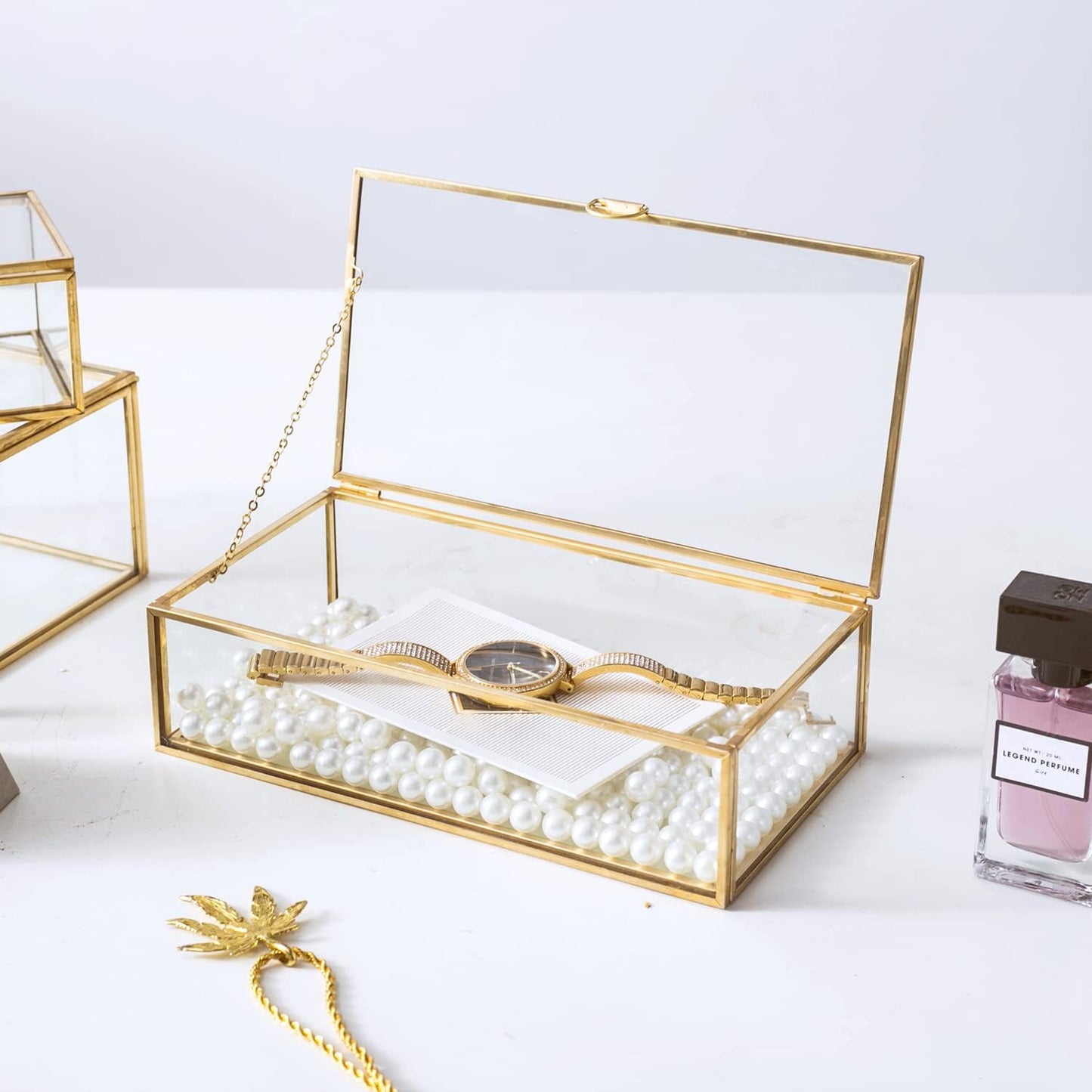 Caja exhibición joyería cristal vintage 8x4.5"