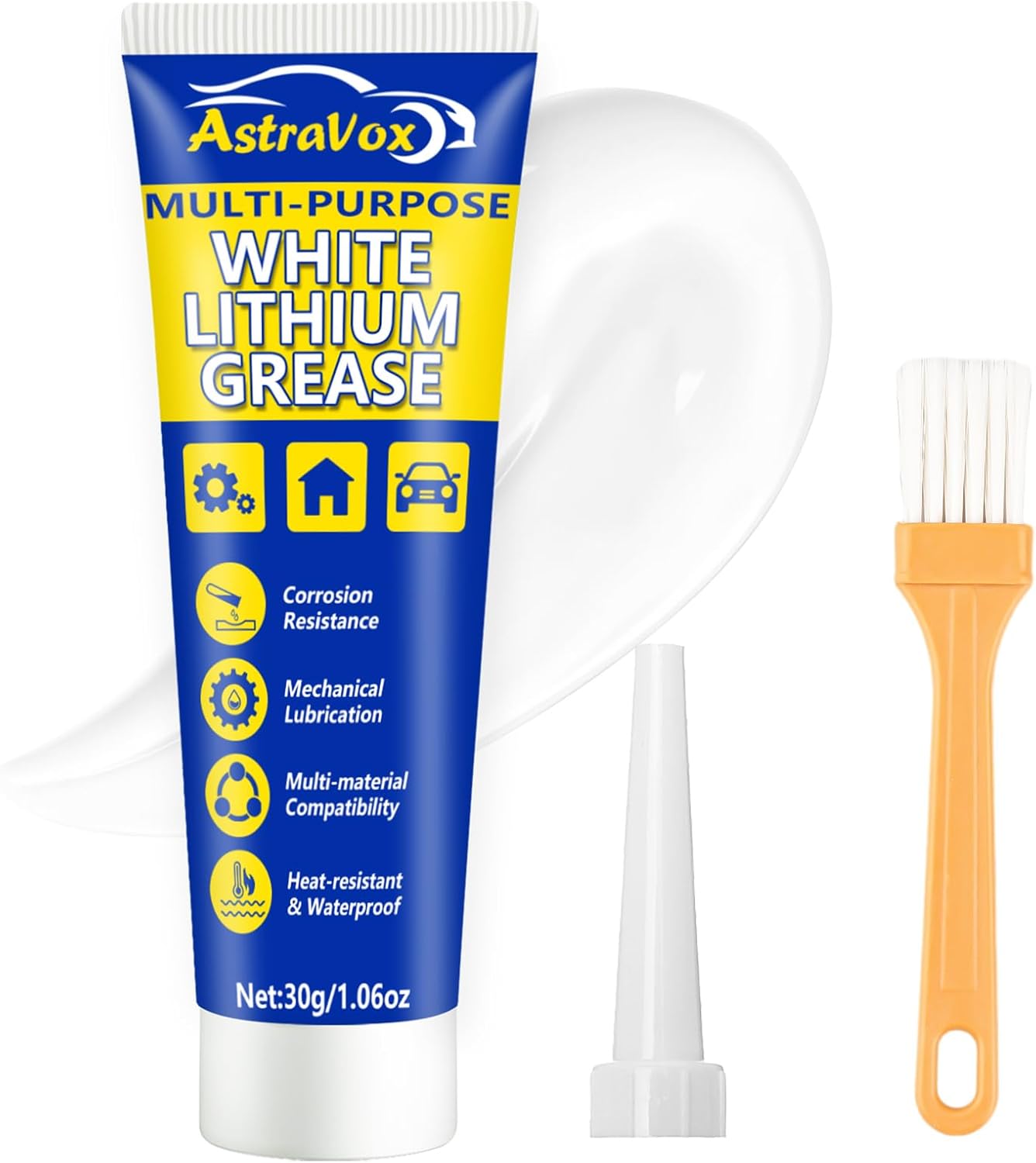 Grasa litio blanca con cepillo puertas garaje bisagras