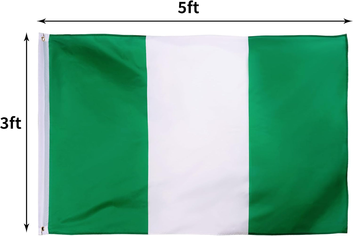 Bandera Nigeria 3x5ft poliéster grueso resistente