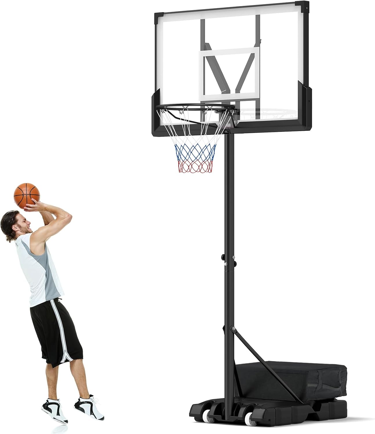 Aro baloncesto exterior ajustable 4.1-10ft tablero 45pulg