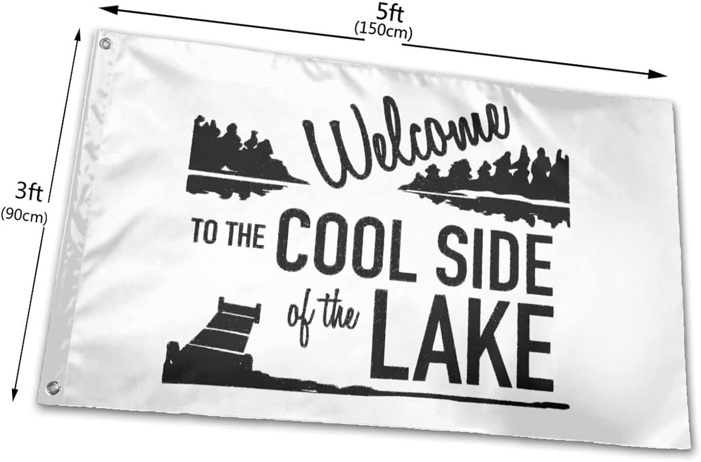 Bandera bienvenida lago 3x5ft ojales latón decoración