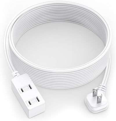 Cable extensión enchufe plano 15ft 2 clavijas 3 salidas 16/2 AWG