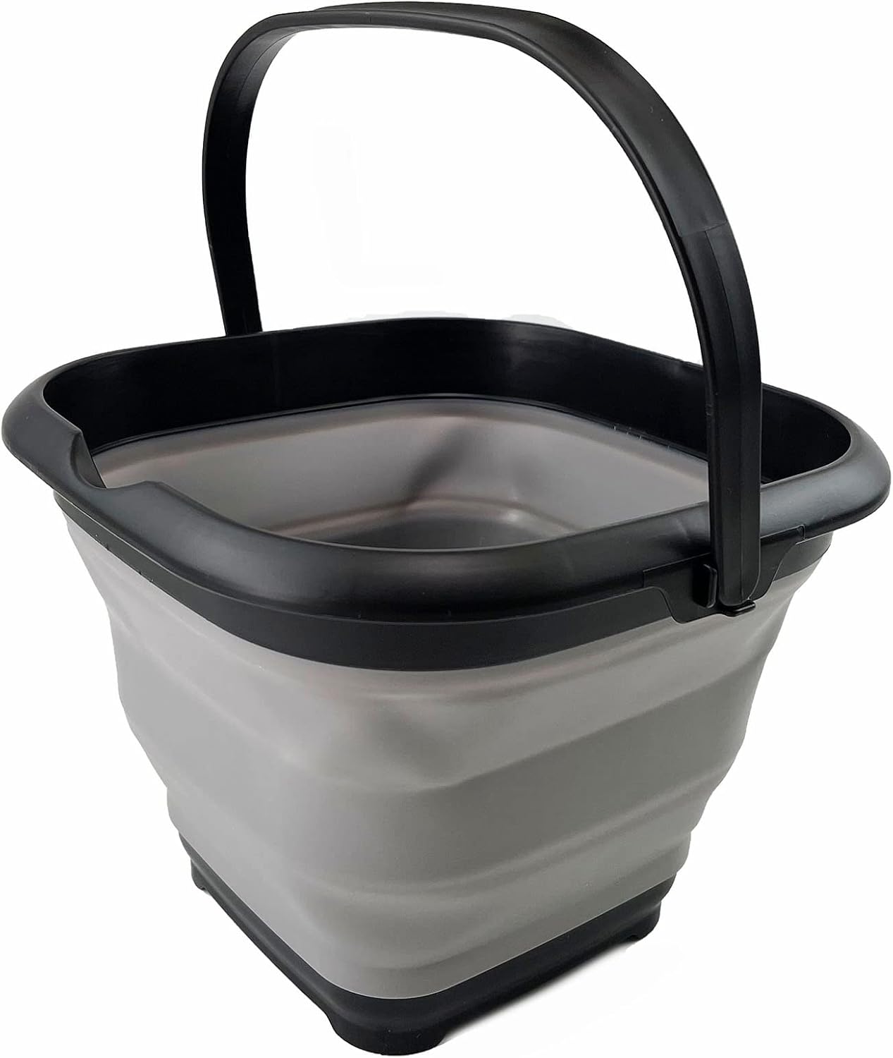 Cubo agua cuadrado plegable 8.5l 12.2" negra/aleación gris