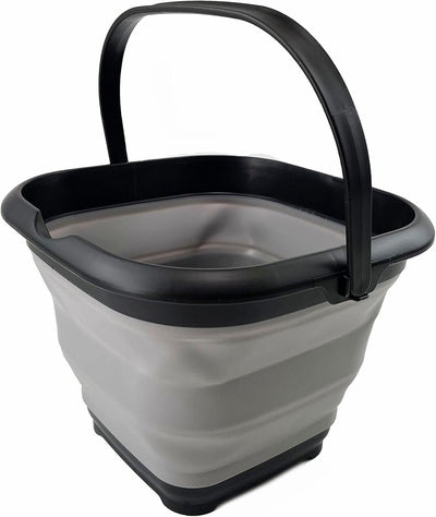 Cubo agua cuadrado plegable 8.5l 12.2" negra/aleación gris