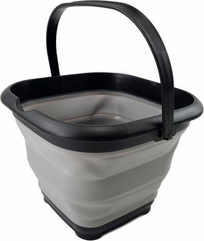 Cubo agua cuadrado plegable 8.5l 12.2" negra/aleación gris