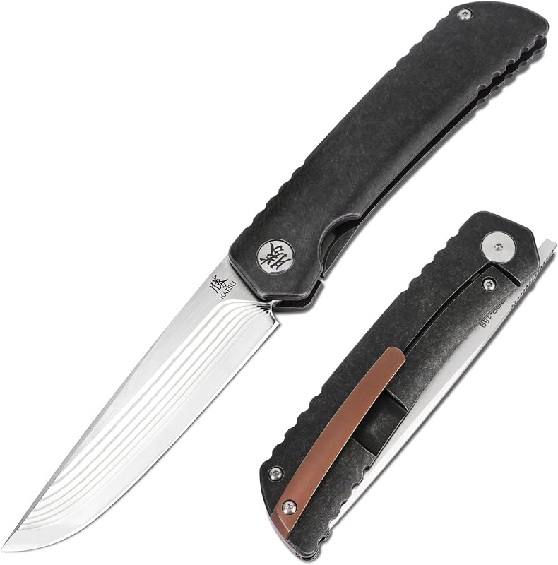 Navaja bolsillo acero ZDP-189 17 capas mango titanio