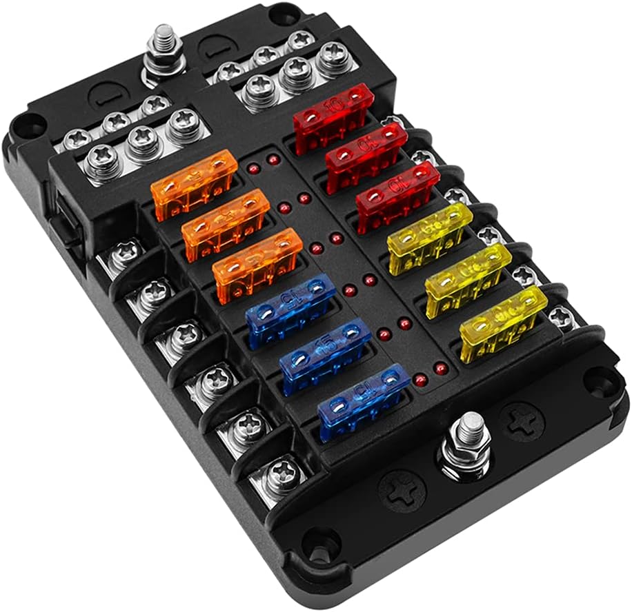 Bloques fusibles 12v marinos con LED impermeable