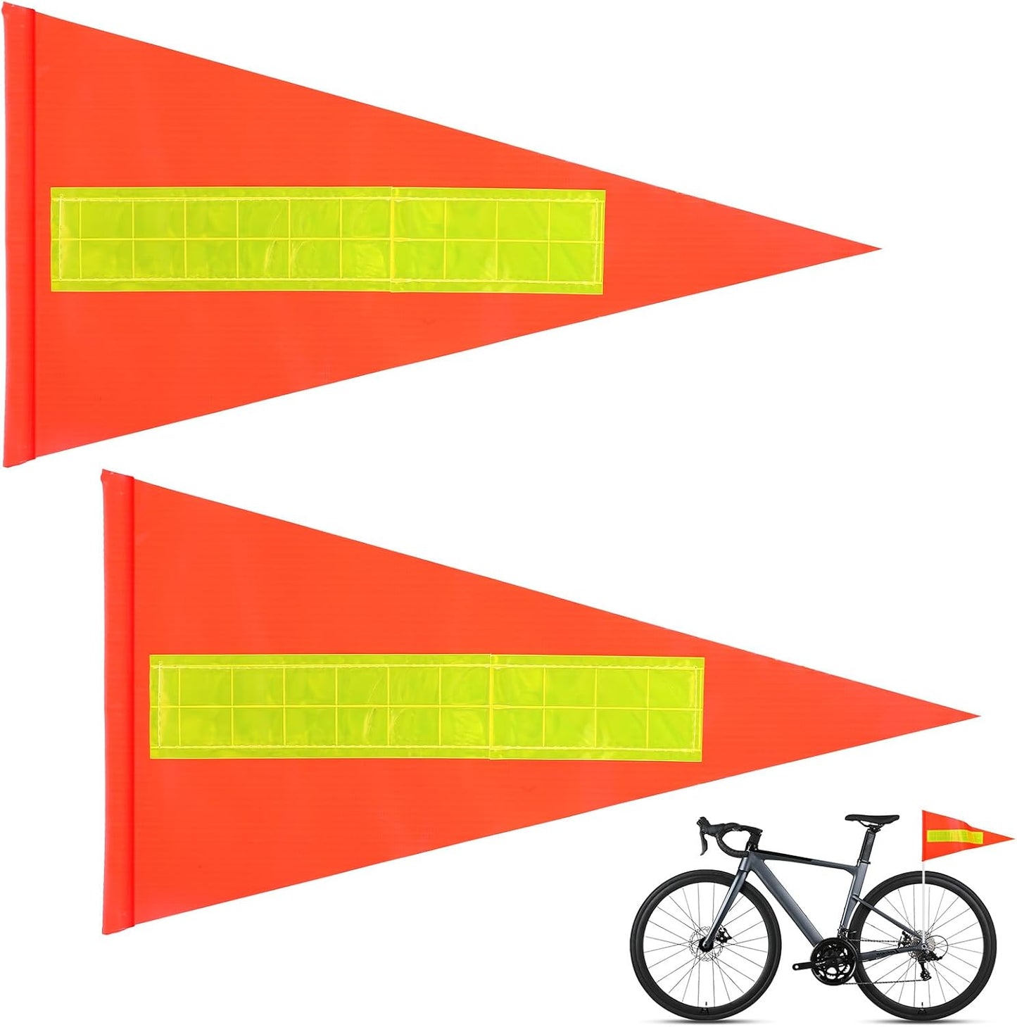 2 Banderas Seguridad Bicicleta Naranja Reflectante