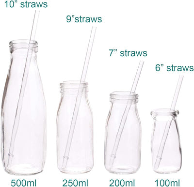 Set 12 Pajitas Plástico Transparente 7pulg para Vaso