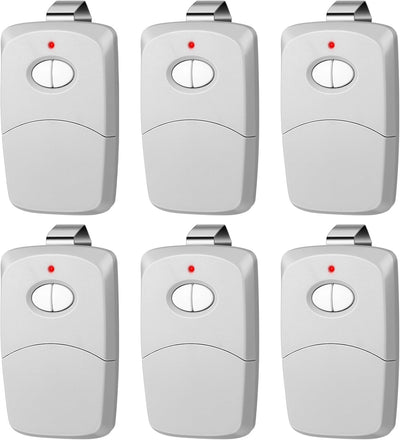 6 Controles Remoto Puerta 2 Botones 10 Interruptores Garaje Gris