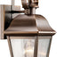 Lámpara pared exterior 12.5pulg bronce 1 luz vidrio