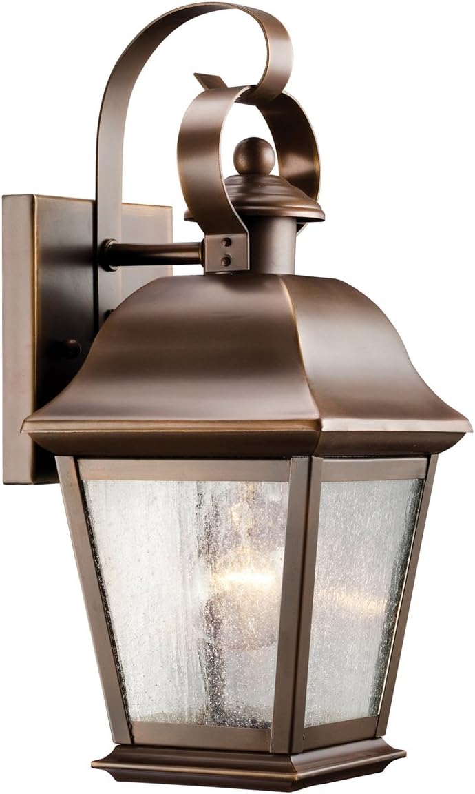 Lámpara pared exterior 12.5pulg bronce 1 luz vidrio