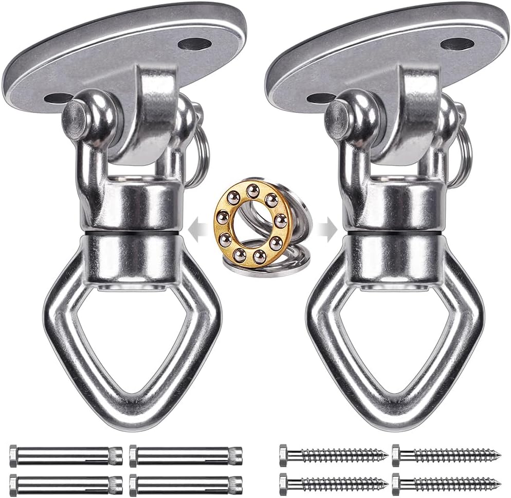 2 Colgadores Columpio Acero Inox 800lb Soporte Techo