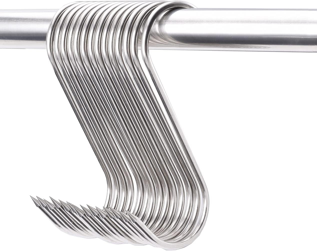 20 Ganchos Carne Acero Inox 5" para Colgar Pollo Caza