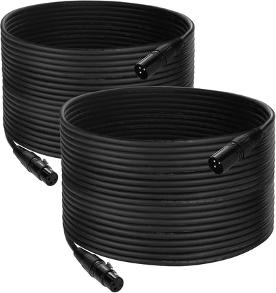Cable DMX 50ft Pack 2 Cables XLR 3 Pines Macho a Hembra