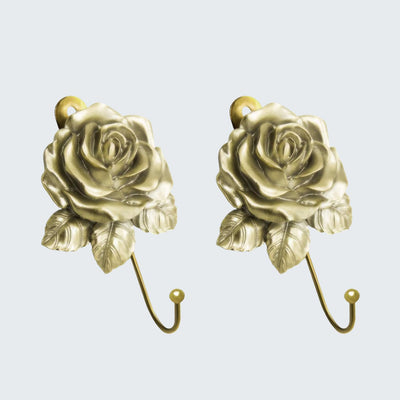 2 Ganchos Resina Vintage Dorados para Perchero Baño