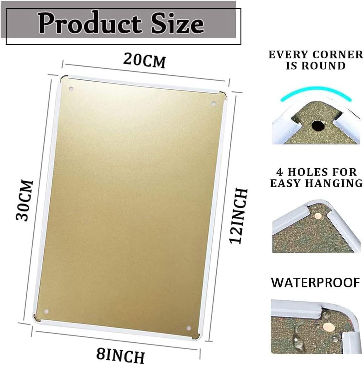 Letreros metal patio bar piscina 8x12"