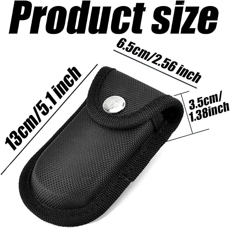 2 Fundas Cuchillo Bolsillo Plegable Cinturón Negro