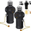 Adaptador enchufe E26/E27 3 clavijas con interruptor negro pack 2