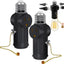 Adaptador enchufe E26/E27 3 clavijas con interruptor negro pack 2