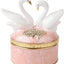 Caja cisne bisagras cristal esmaltado decorativa rosa