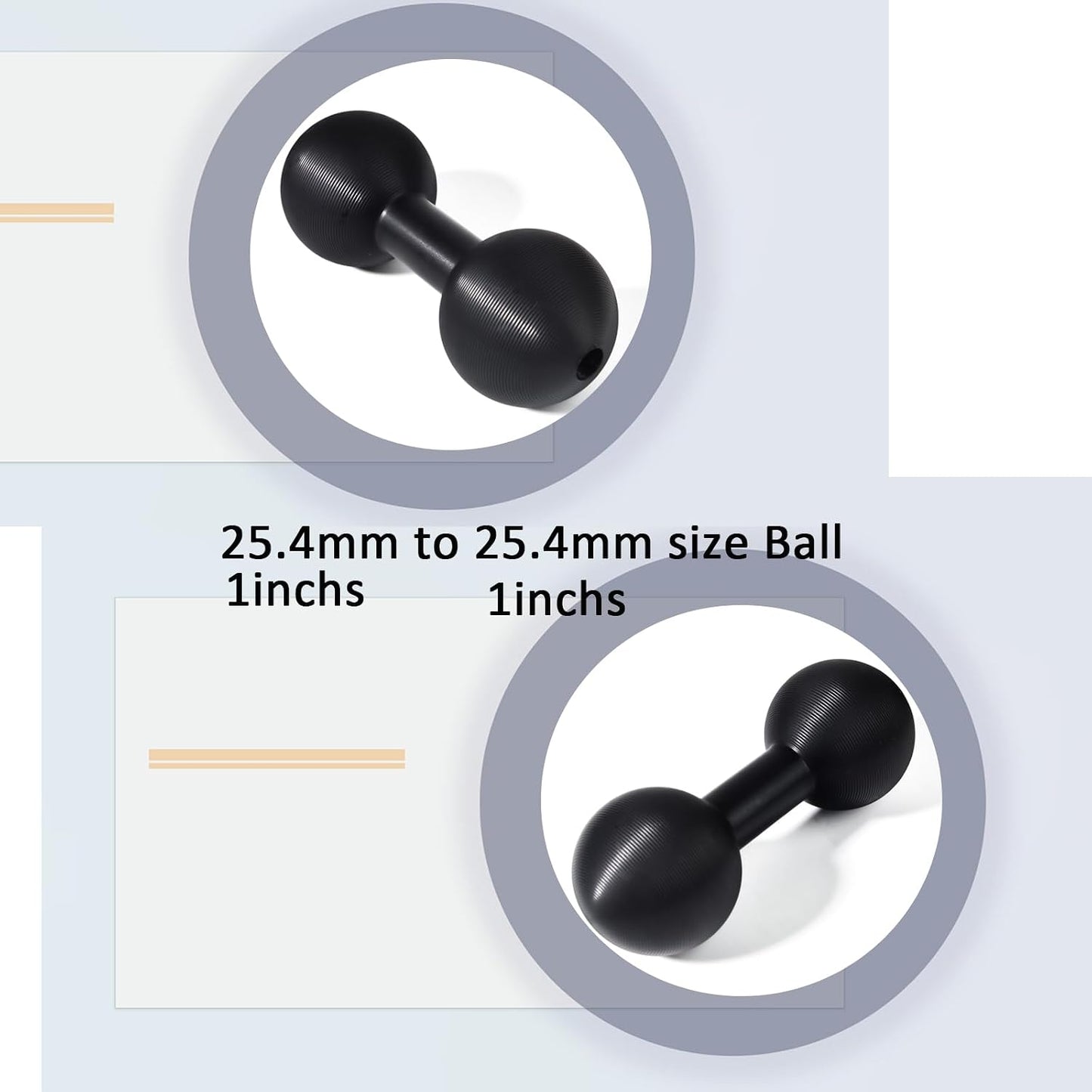 Adaptador bola doble 1" comp soportes RAM B