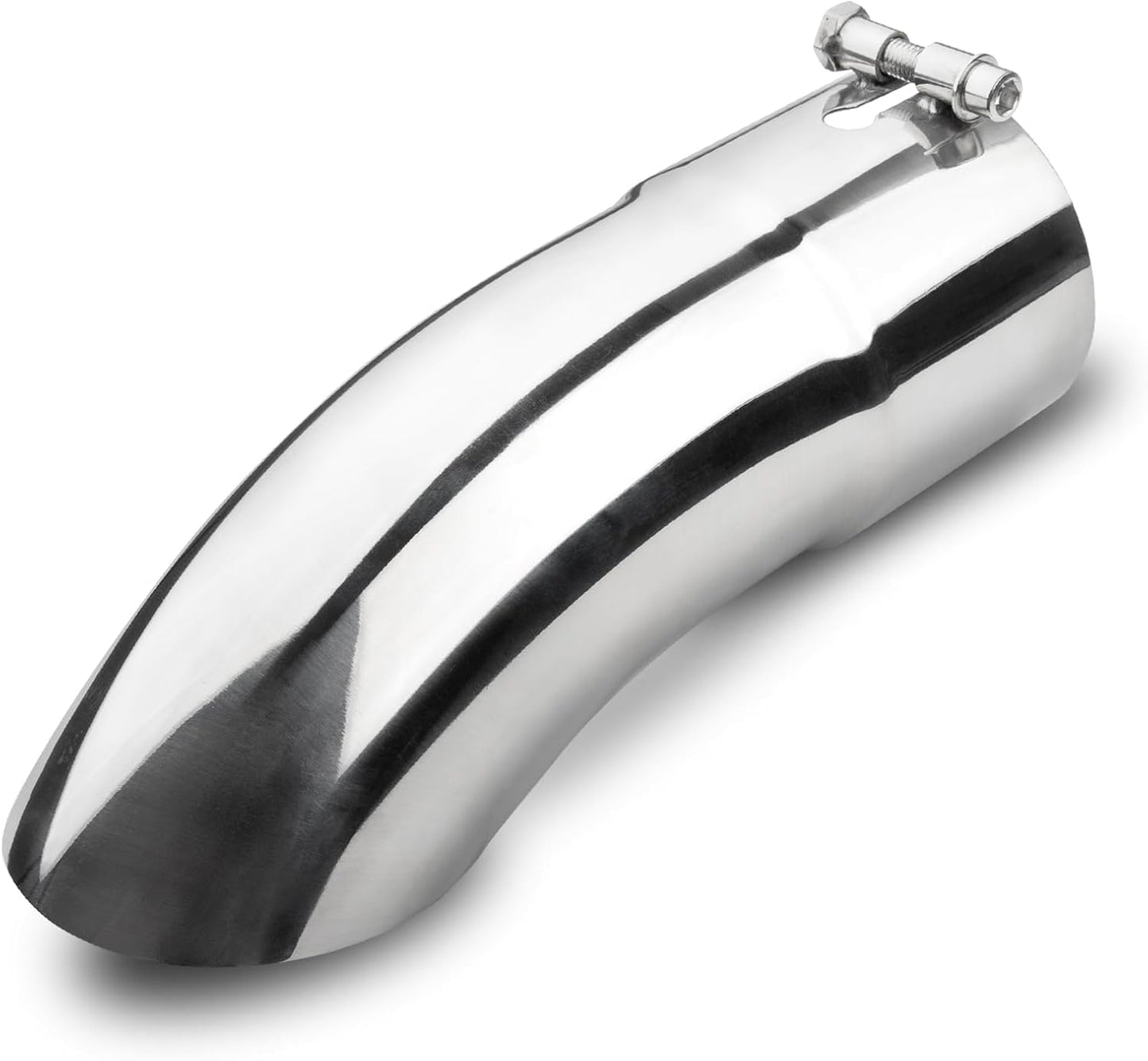 Punta escape curvada 4" acero inox con giro hacia abajo