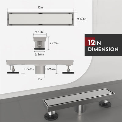 Drenaje ducha lineal 12pulg acero inox SUS304